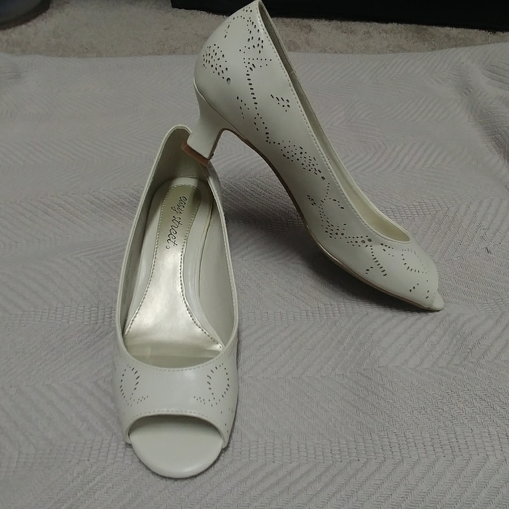 White Peep Toe Heels